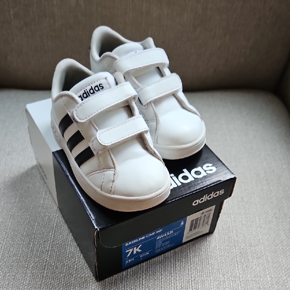 Adidas Kids White Sneakers